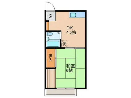 コーポ吉住(1DK/2階)の間取り写真