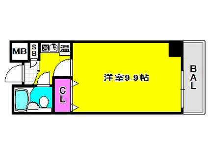 ライオンズマンションステーションプラザ神戸(1K/3階)の間取り写真