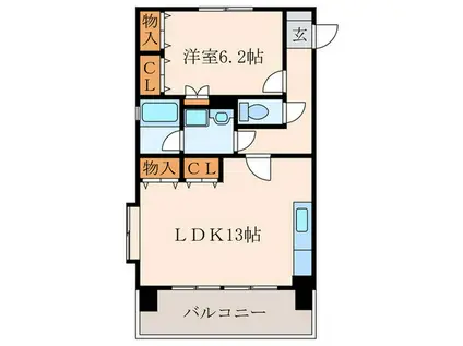 クレイントータス(1LDK/3階)の間取り写真