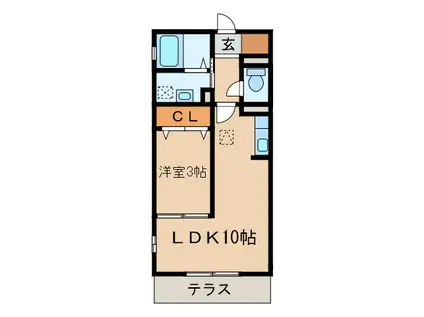 光ハウス(1LDK/1階)の間取り写真