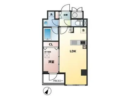 ルジェンテ・リベル日本橋濱町(1LDK/6階)の間取り写真