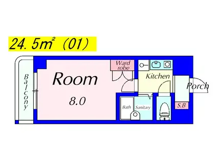アイランド小野山(1K/6階)の間取り写真