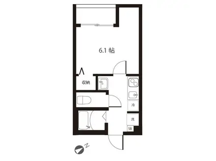 AVANTI市川(1K/1階)の間取り写真