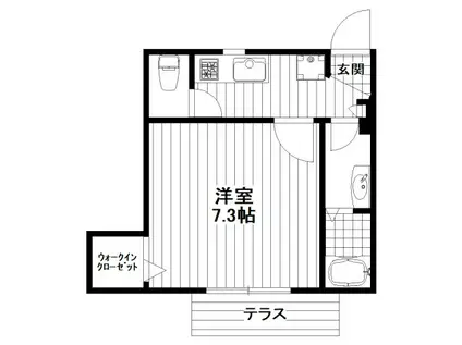 ルミナスガーデン(1K/1階)の間取り写真