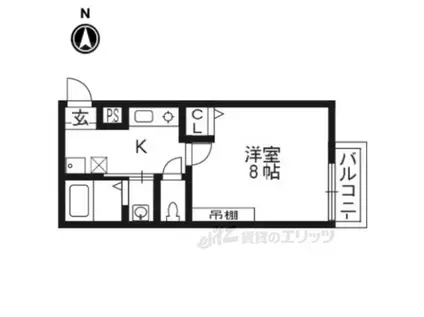 アークリード京都黒門(1K/2階)の間取り写真