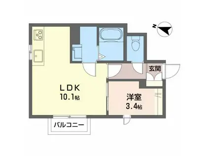 ランペドゥーサ燕(1LDK/1階)の間取り写真
