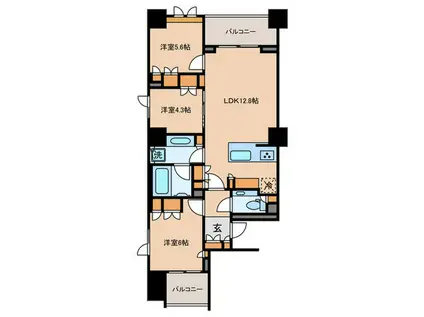 BRILLIA文京西片(3LDK/9階)の間取り写真