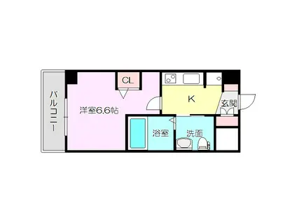 エステムコート新大阪9グランブライト(1K/8階)の間取り写真