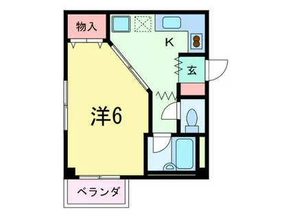 クレール甲南(1K/2階)の間取り写真