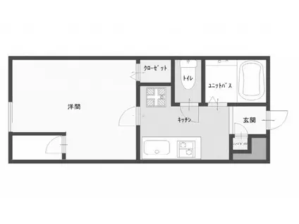 ドウェル武蔵野(1K/2階)の間取り写真