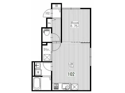 ハピネス前野(1LDK/1階)の間取り写真