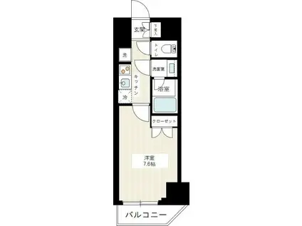 AZEST中野新橋(1K/6階)の間取り写真