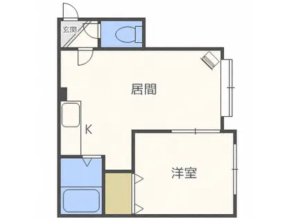 北麻生N37(1LDK/2階)の間取り写真