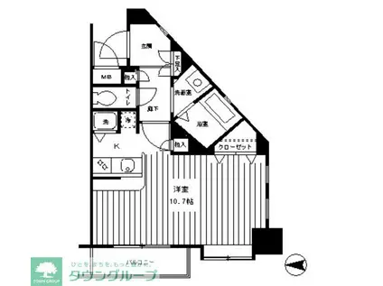 パーク・ヒルズ元住吉(ワンルーム/2階)の間取り写真