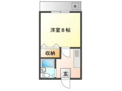 藤ハイツ北一の沢(1K/1階)の間取り写真