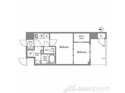 セレニテ江坂ルフレ(2K/2階)の間取り写真