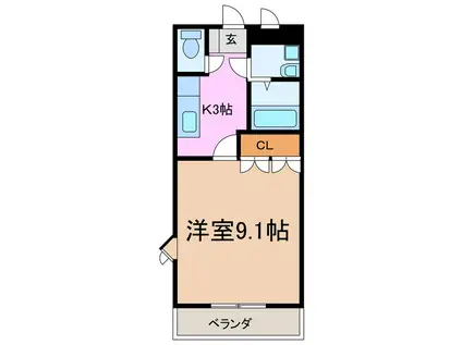 フィオーレTM(1K/2階)の間取り写真