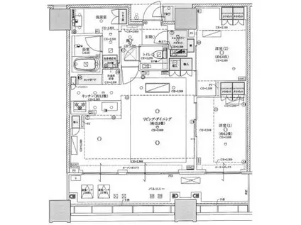 白金ザ・スカイ(2LDK/30階)の間取り写真