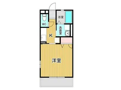 レトアII(1K/2階)の間取り写真