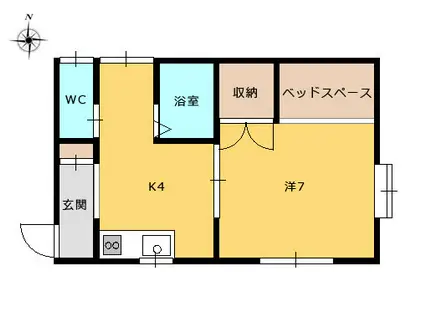 東原タリアセン(1K/1階)の間取り写真