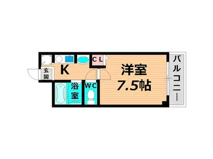 シャンテ21(1K/1階)の間取り写真