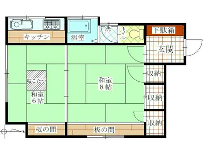 さくらはうす(2K/1階)の間取り写真