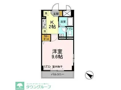 ラティニア(1K/4階)の間取り写真