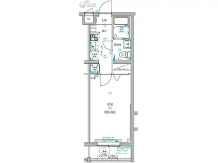 グランドエグザ親水公園I(1K/4階)の間取り写真