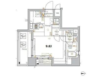 XEBEC東日暮里サウス(ワンルーム/3階)の間取り写真