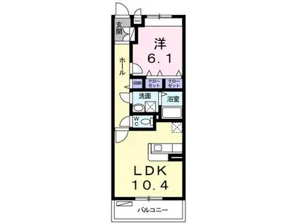 ハウオリオハナ(1LDK/2階)の間取り写真