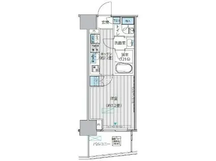 ヒューリックレジデンス新御茶ノ水(1K/13階)の間取り写真