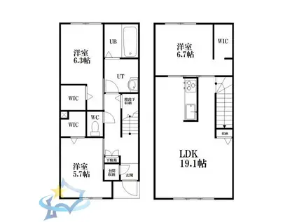 CHERE FAMILLE北円山(3LDK/1階)の間取り写真