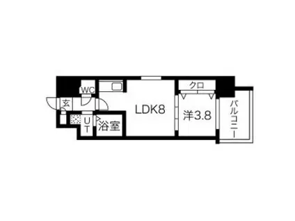 メイクス京橋川II(1LDK/2階)の間取り写真