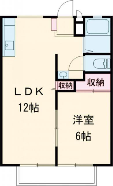 パナハイツサカモト(1LDK/2階)の間取り写真