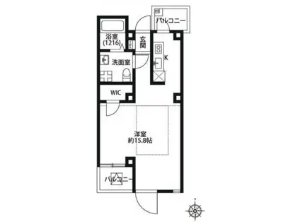 プレール・ドゥーク門前仲町(ワンルーム/7階)の間取り写真