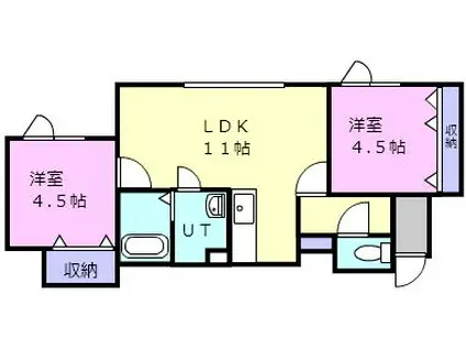 T. 7(2LDK/2階)の間取り写真