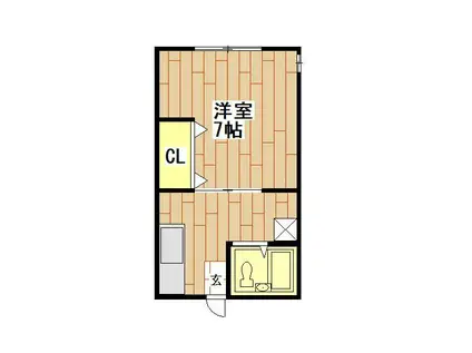 オーガNAO(1K/1階)の間取り写真