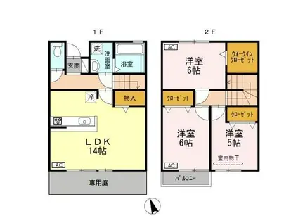 ジュエルハイツ(3LDK/1階)の間取り写真