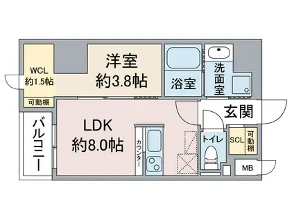 THE 9TH RESIDENCE SAKAE SIDE(1LDK/3階)の間取り写真