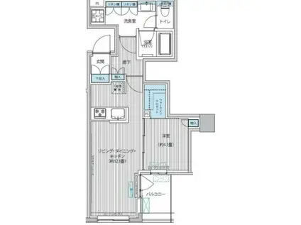 RODIA日本橋茅場町 旧御幸レジデンス日本橋茅場町(1LDK/4階)の間取り写真