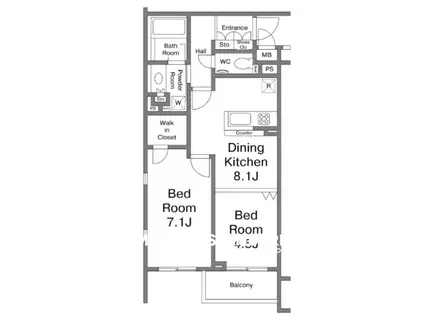 デュオ・スカーラ高円寺(2DK/2階)の間取り写真