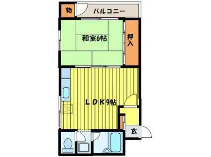 リベルティー大通(1LDK/7階)の間取り写真