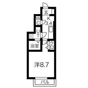 FIGAROVI(1K/1階)の間取り写真