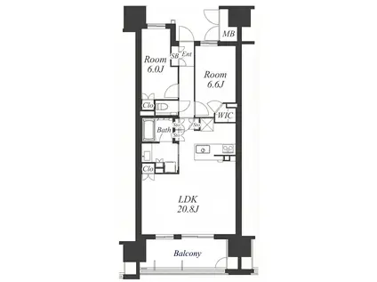グランクレア橦木町(2LDK/15階)の間取り写真