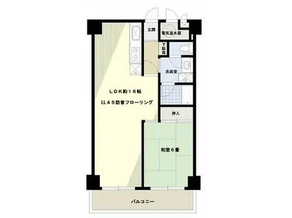 日商岩井日本橋浜町マンション(1LDK/4階)の間取り写真