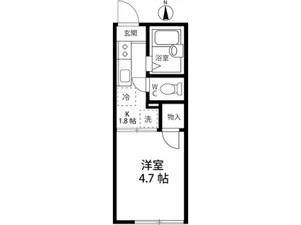 シュメール千早(1K/2階)の間取り写真