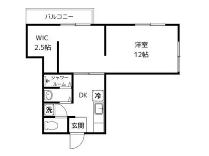 ハイムU(1DK/2階)の間取り写真