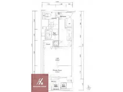 クリスタルブライド天満橋リバーサイド(ワンルーム/3階)の間取り写真