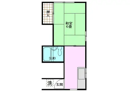新和レッヂ(1K/1階)の間取り写真