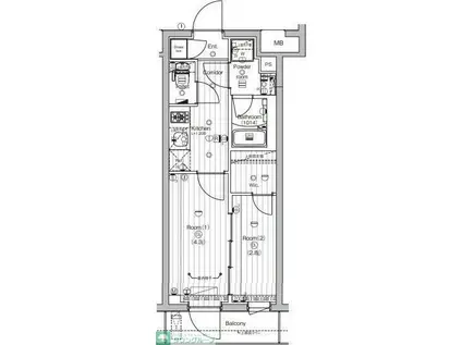 PREMIUM CUBE 世田谷(2K/3階)の間取り写真